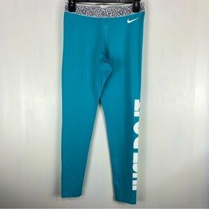 Nike Pro Dri-Fit Just Do It LOGO Stretch Full Length Compression Leggings Medium